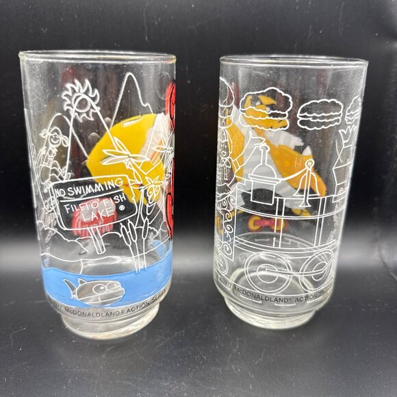 2 VTG McDonalds Issue 1977  McDonaldland Ronald + Hambuglar collector’s glasses - Picture 2 of 5